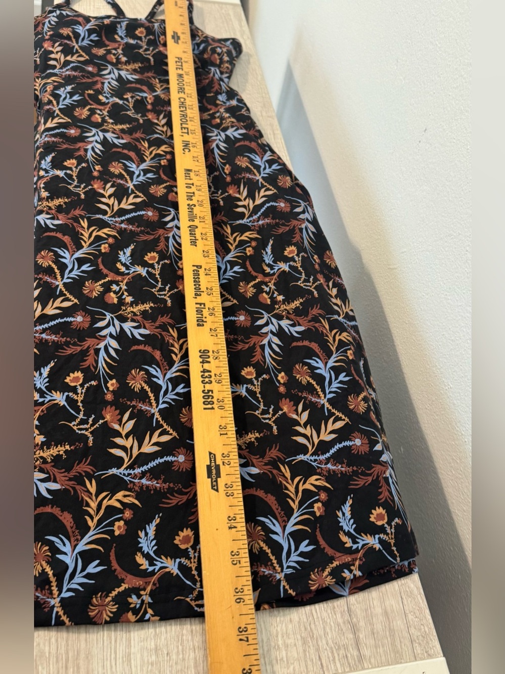 Pact Organic Cotton Fit & Flare Midi Dress Black Whimsical Floral Everyday XS - Picture 5 of 10